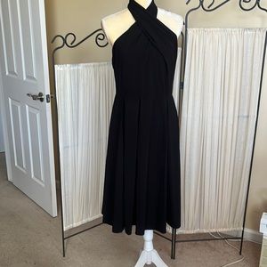 Halston Black Halter Top Dress